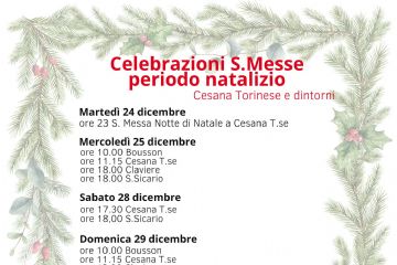 Elenco celebrazione S.Messe a Claviere e dintorni nel periodo natalizio fino all'Epifania.